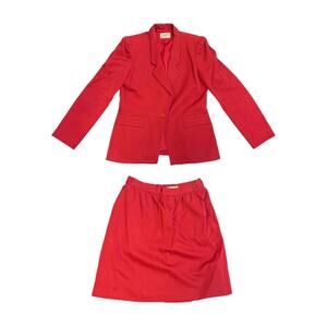 Jeremy By Collegian Sportswear Suit Skirt Blazer Size 2 100% Wool Career Office